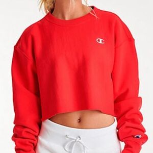 Champion Red Cropped Sweatshirt